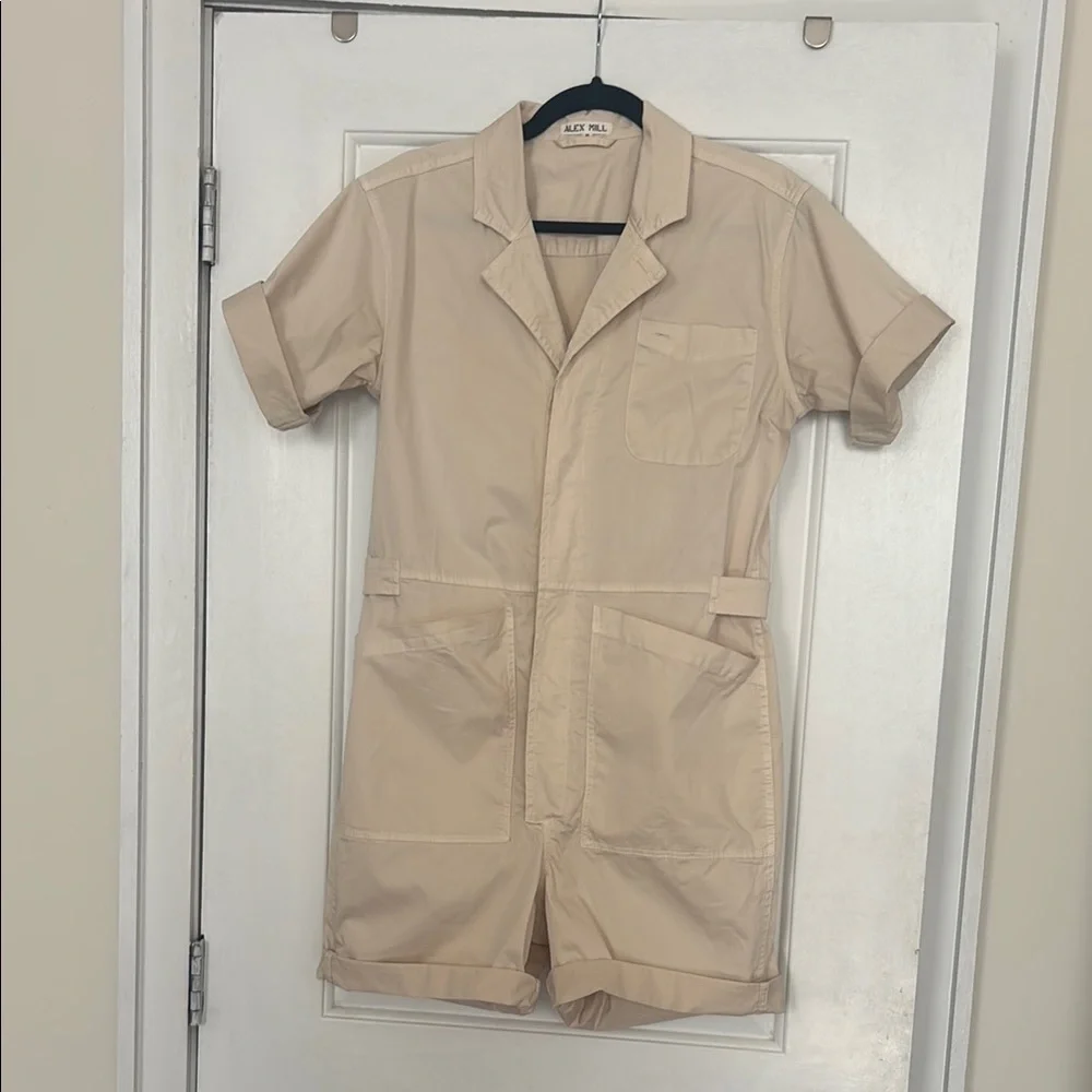 Alex Mill Tan Short Sleeve Jumpsuit - Picture 2 of 6